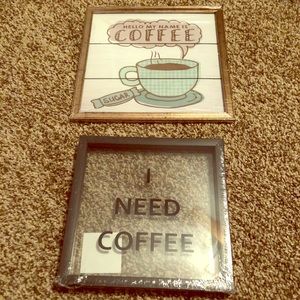 2 coffee decor paintings/pictures NWT ☕️☕️
